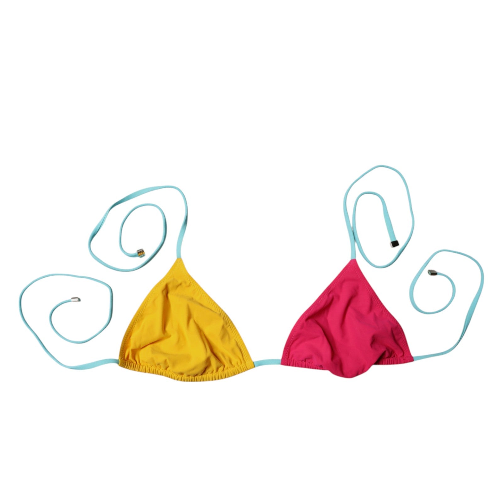 Dolce &amp; Gabbana Multicolor Neckholder Beachwear Bikini Top Bademode