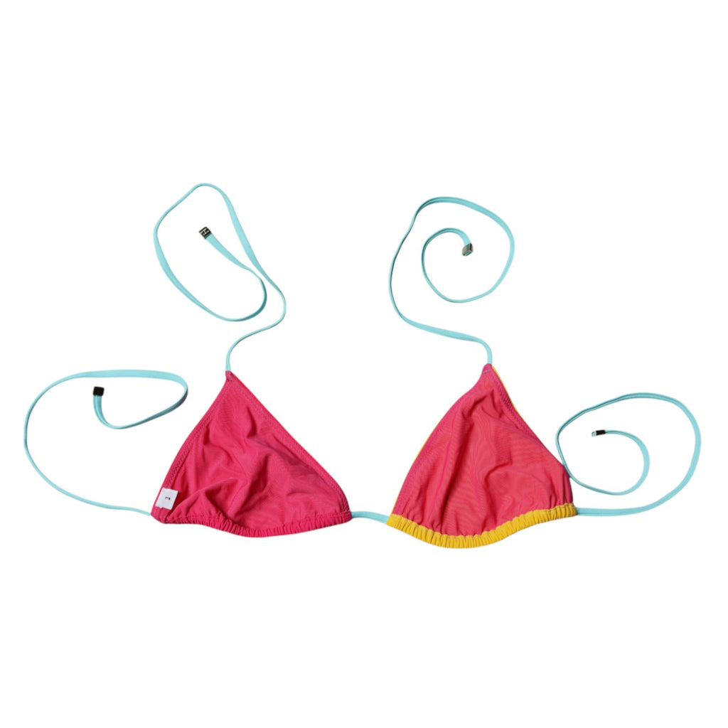 Dolce &amp; Gabbana Multicolor Neckholder Beachwear Bikini Top Bademode