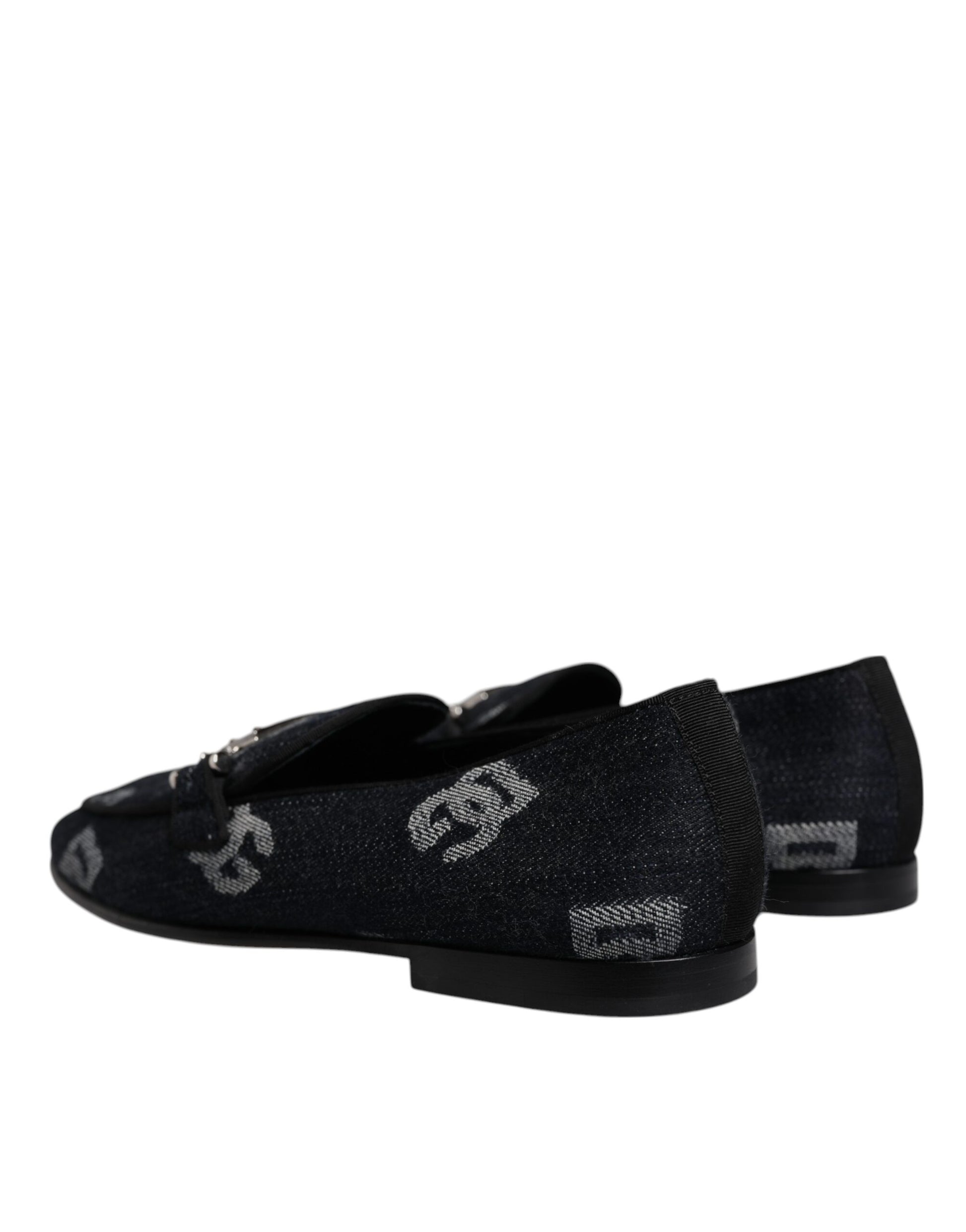 Dolce &amp; Gabbana – Schwarze Loafer aus Baumwolle mit Logo, formelle Schuhe