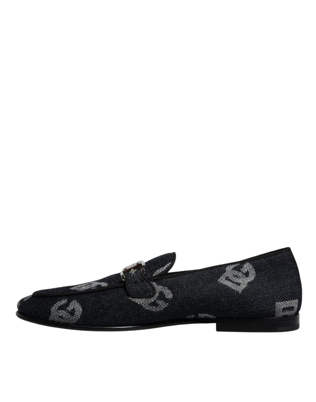 Dolce &amp; Gabbana – Schwarze Loafer aus Baumwolle mit Logo, formelle Schuhe