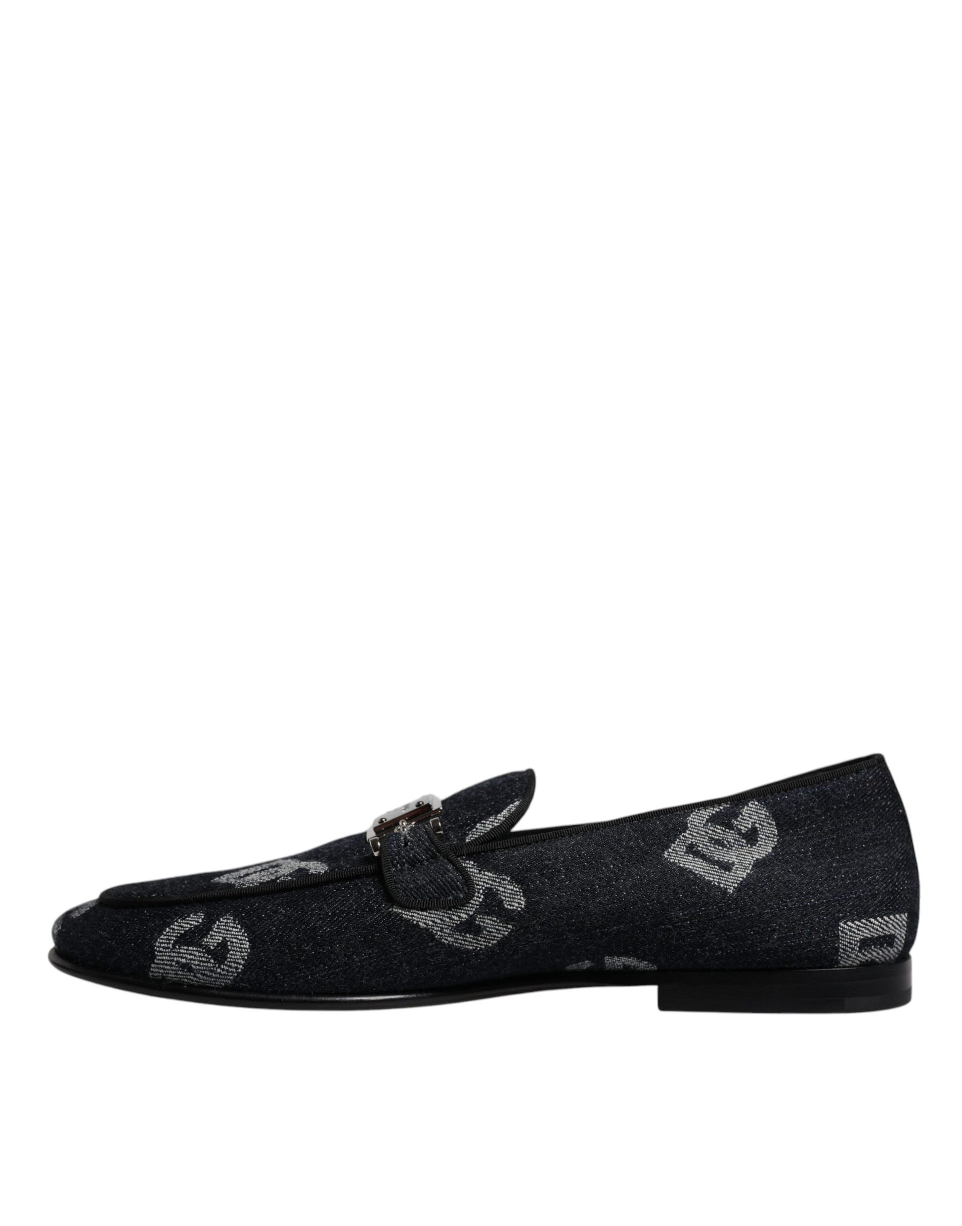 Dolce &amp; Gabbana – Schwarze Loafer aus Baumwolle mit Logo, formelle Schuhe