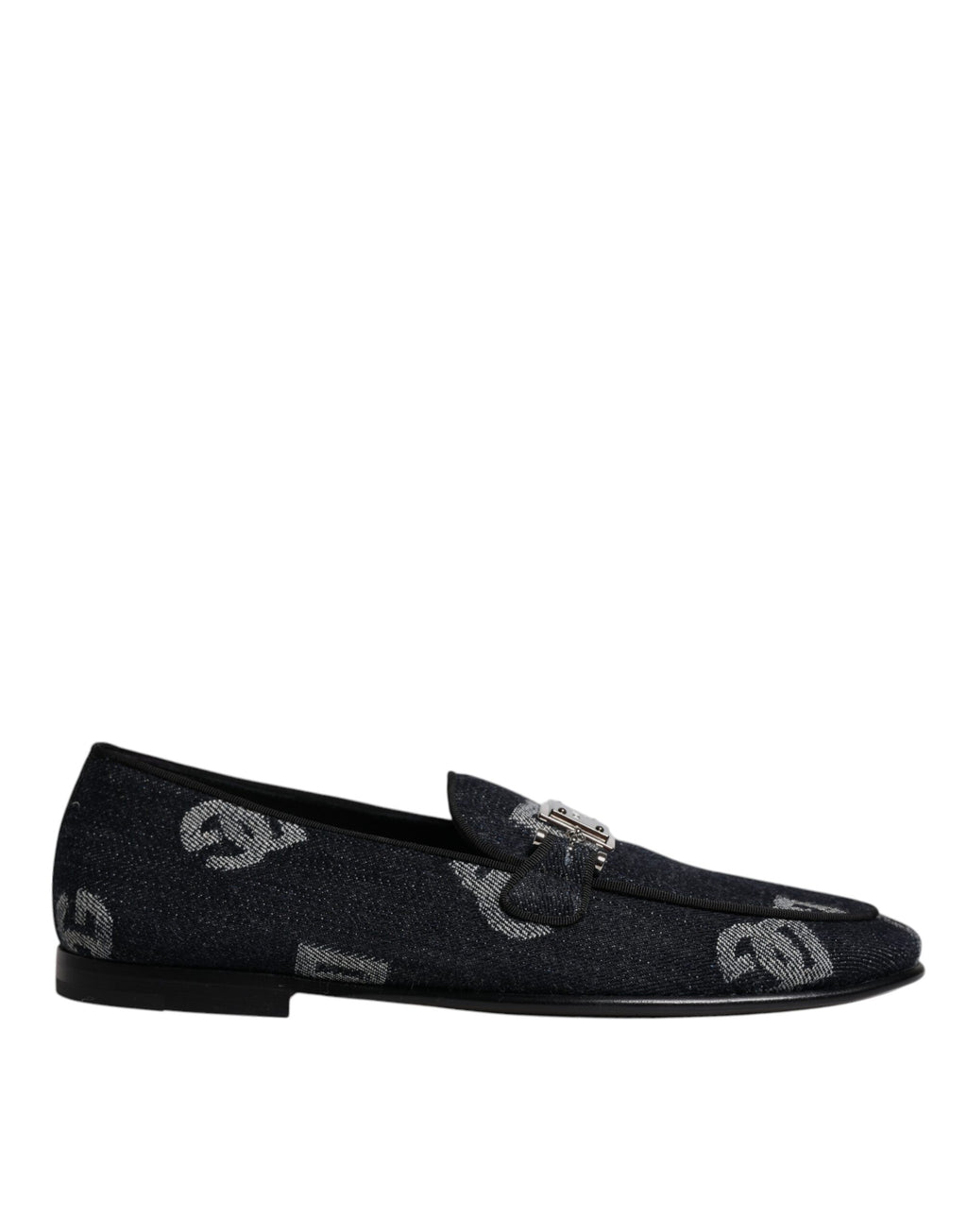Dolce &amp; Gabbana – Schwarze Loafer aus Baumwolle mit Logo, formelle Schuhe