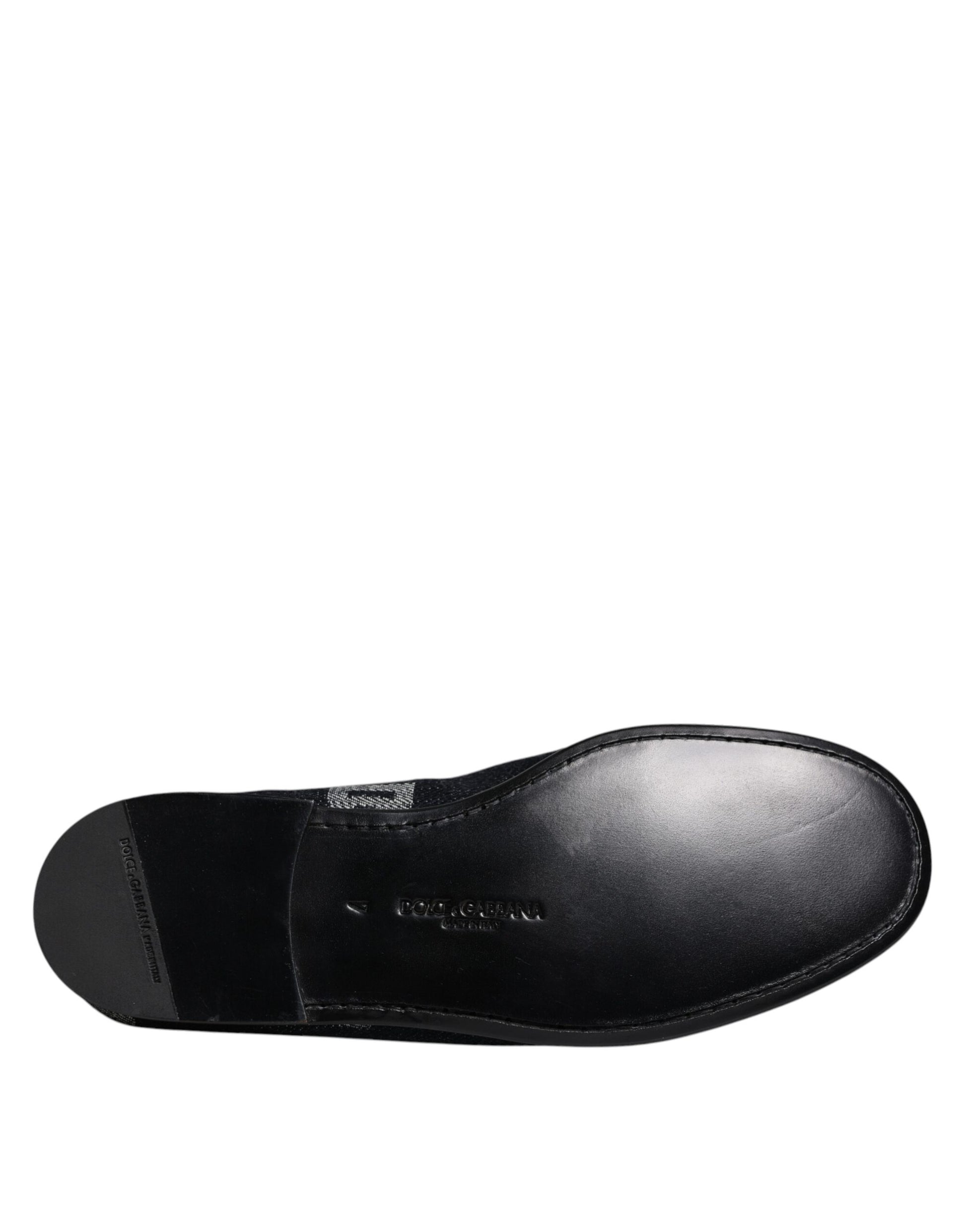 Dolce &amp; Gabbana – Schwarze Loafer aus Baumwolle mit Logo, formelle Schuhe