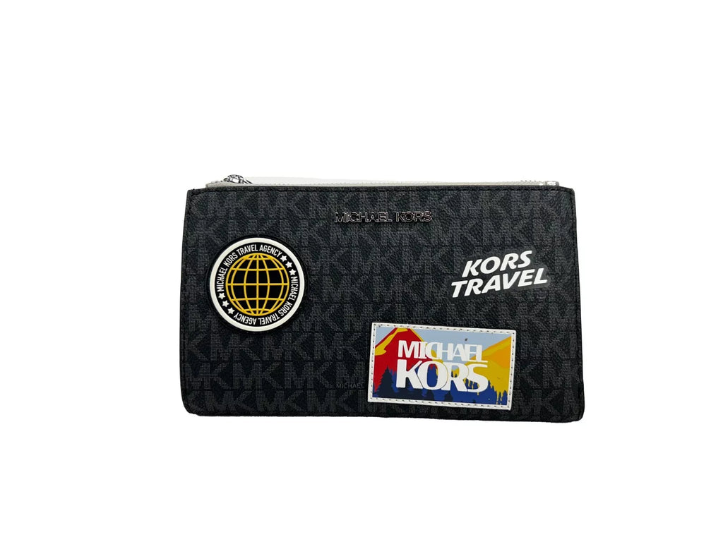 Michael Kors Jet Set Travel Geldbörse mit doppeltem Reißverschluss und Handgelenksriemen