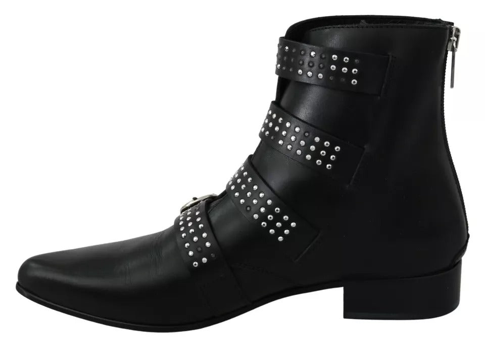 Dondup Schwarze modische Stiefeletten mit Schnalle und Reißverschluss