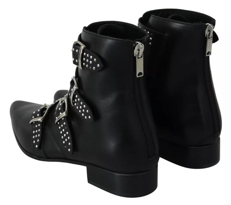 Dondup Schwarze modische Stiefeletten mit Schnalle und Reißverschluss