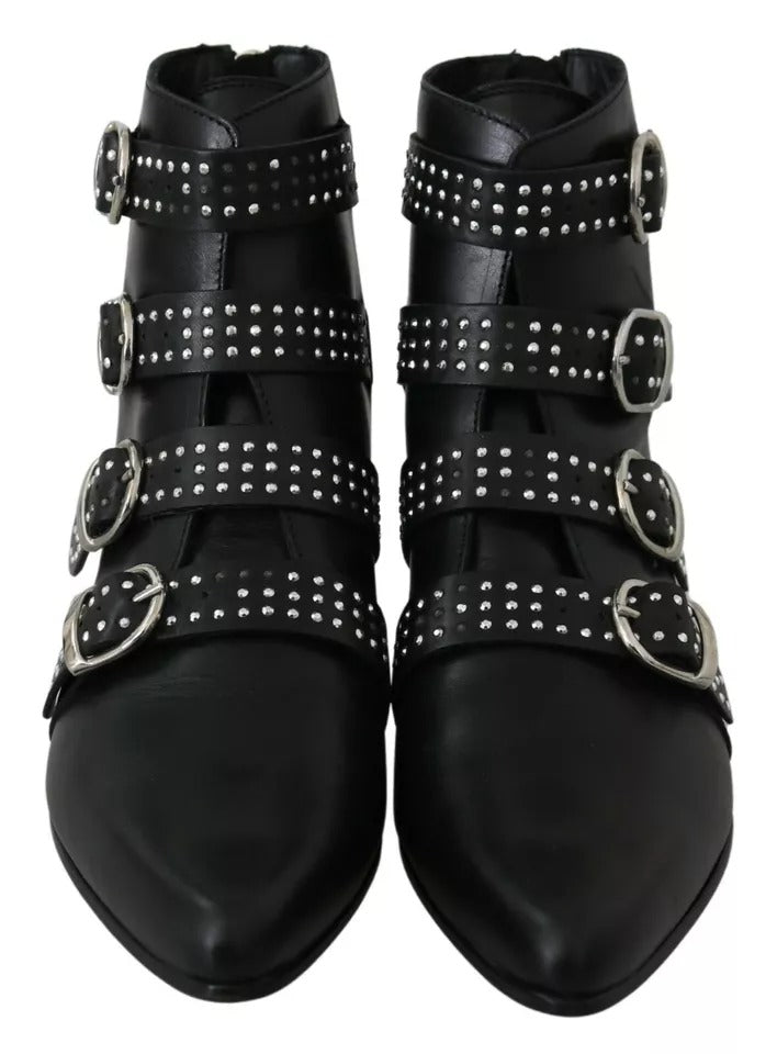 Dondup Schwarze modische Stiefeletten mit Schnalle und Reißverschluss