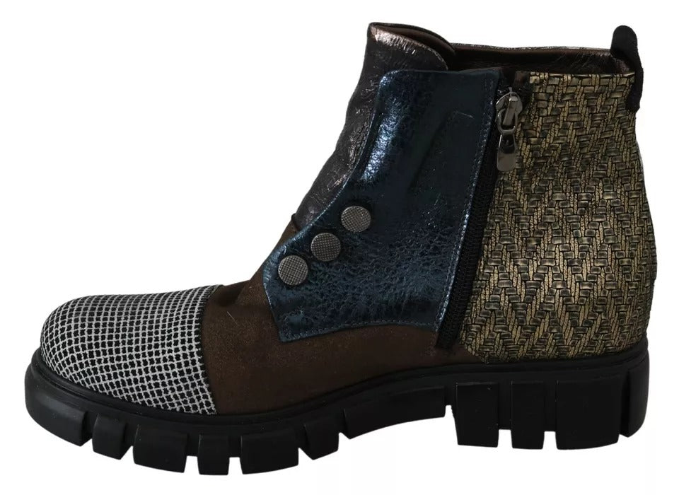 EBARRITO Mehrfarbige Stiefeletten aus Wildleder mit Reißverschluss
