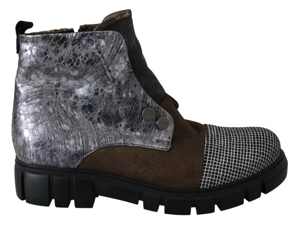 EBARRITO Mehrfarbige Stiefeletten aus Wildleder mit Reißverschluss