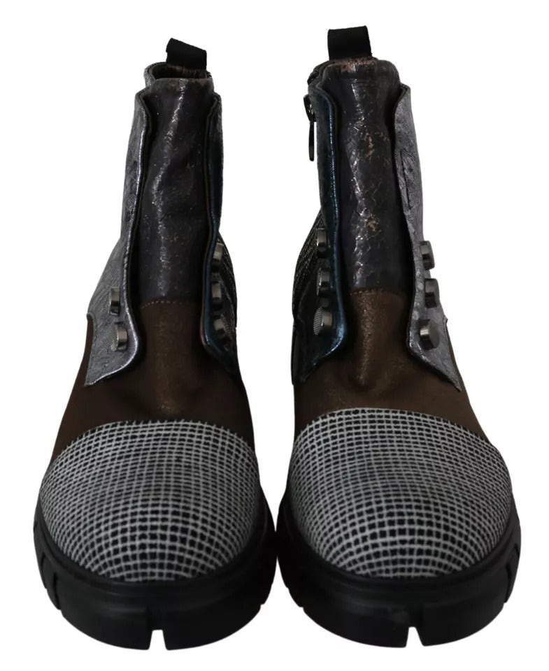 EBARRITO Mehrfarbige Stiefeletten aus Wildleder mit Reißverschluss