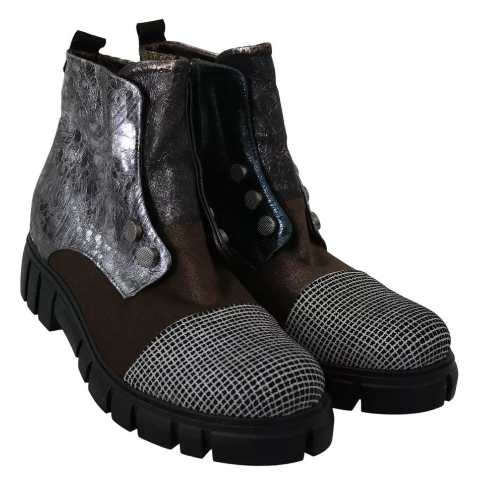 EBARRITO Mehrfarbige Stiefeletten aus Wildleder mit Reißverschluss
