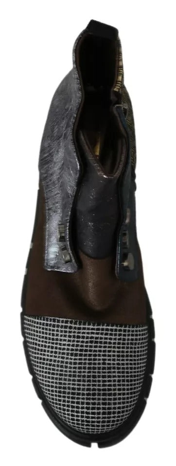 EBARRITO Mehrfarbige Stiefeletten aus Wildleder mit Reißverschluss