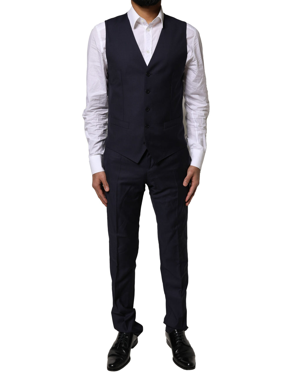 Dolce &amp; Gabbana Blauer MARTINI-Wollanzug, 3-teilig, formeller Herrenanzug