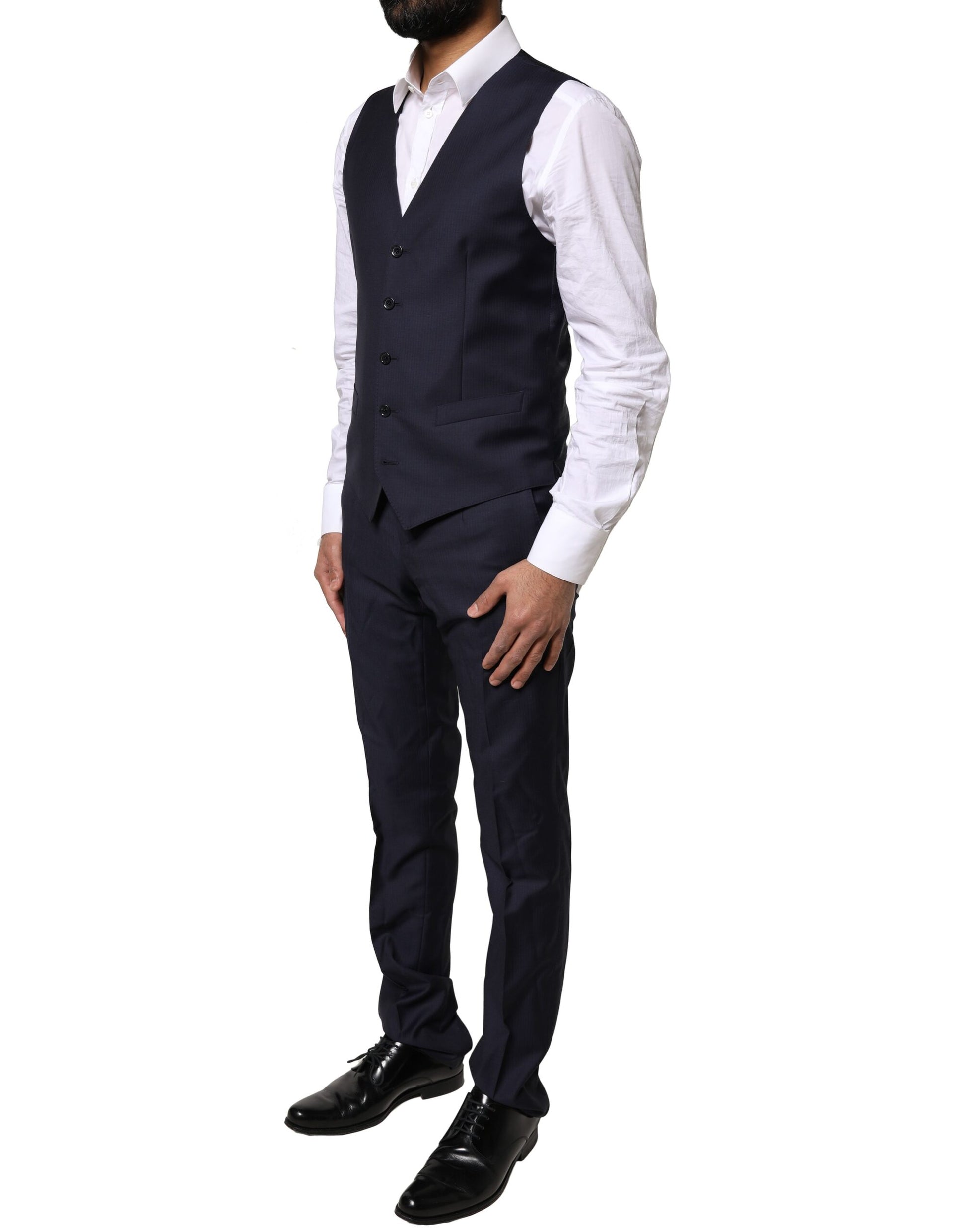 Dolce &amp; Gabbana Blauer MARTINI-Wollanzug, 3-teilig, formeller Herrenanzug