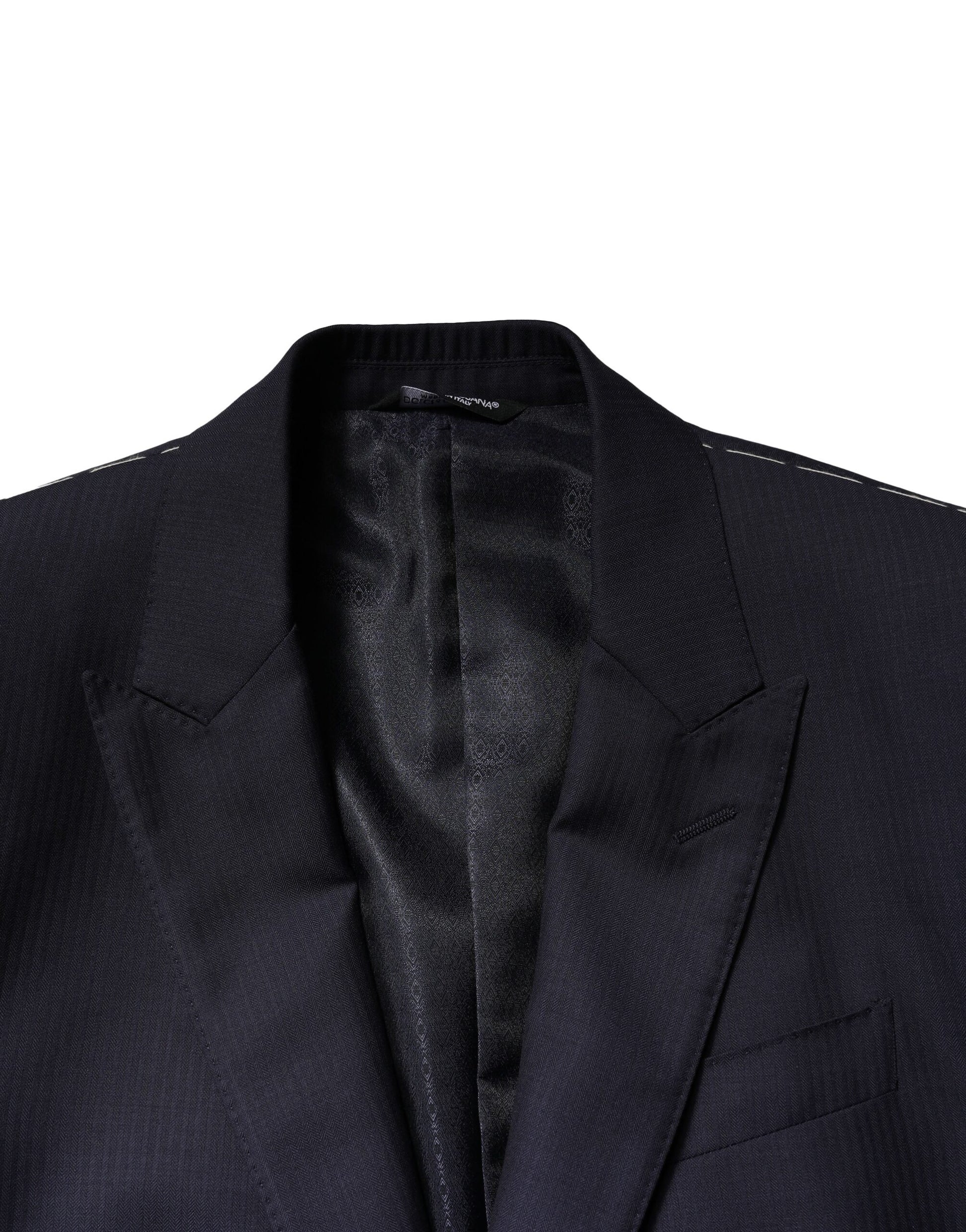Dolce &amp; Gabbana Blauer MARTINI-Wollanzug, 3-teilig, formeller Herrenanzug