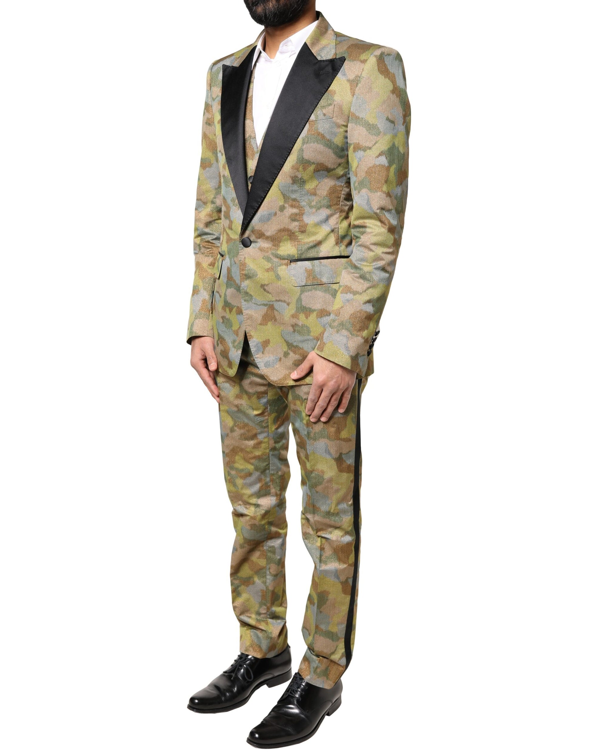 Mehrfarbiger SICILIA-3-teiliger Anzug von Dolce &amp; Gabbana mit Tarnmuster