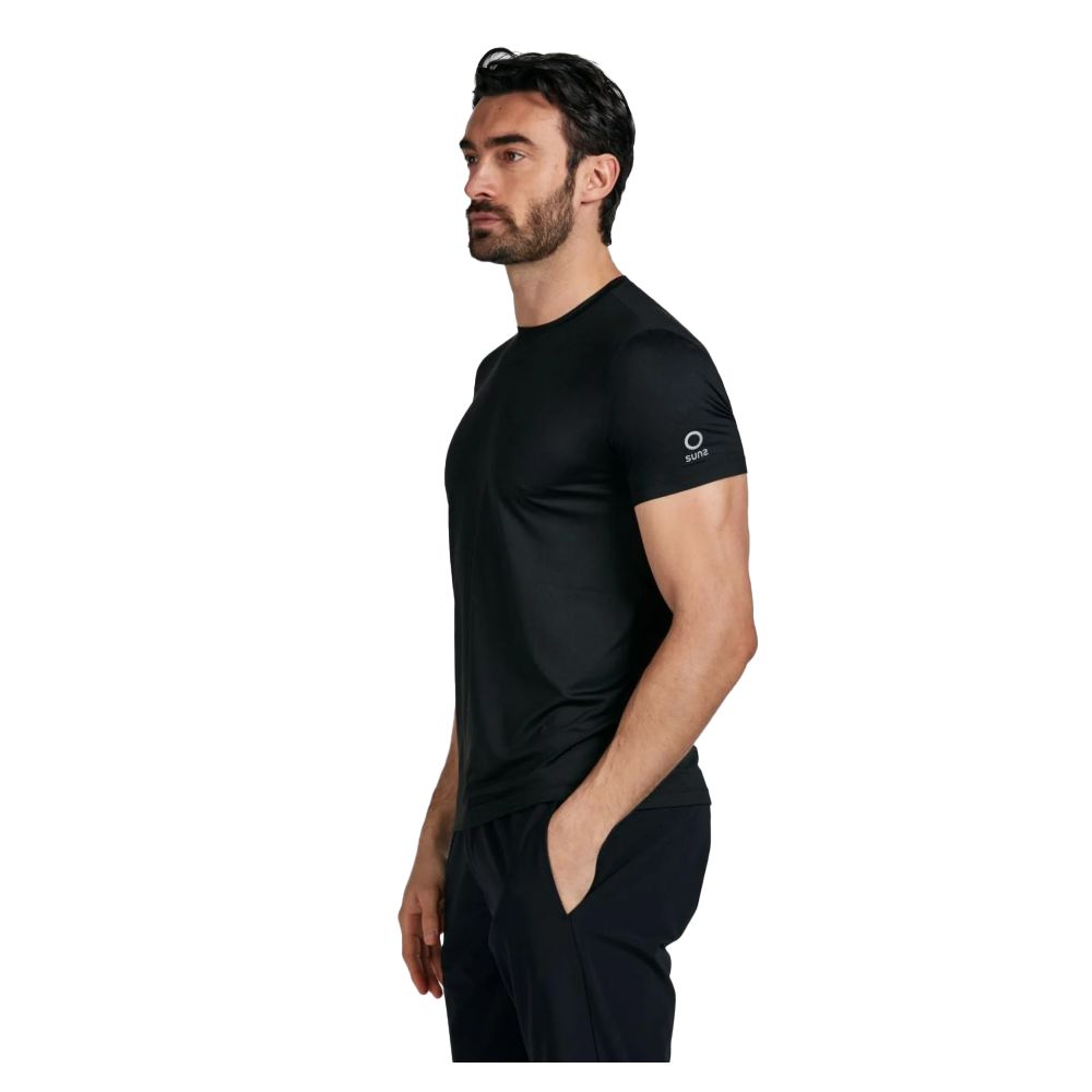 Schwarzes Nylon-T-Shirt von Suns