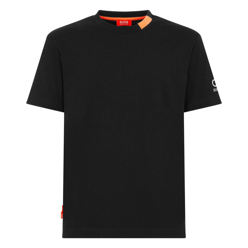 Suns Schwarzes Baumwoll-T-Shirt für Herren
