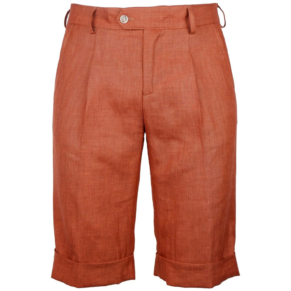 Braune Leinenshorts, Made in Italy