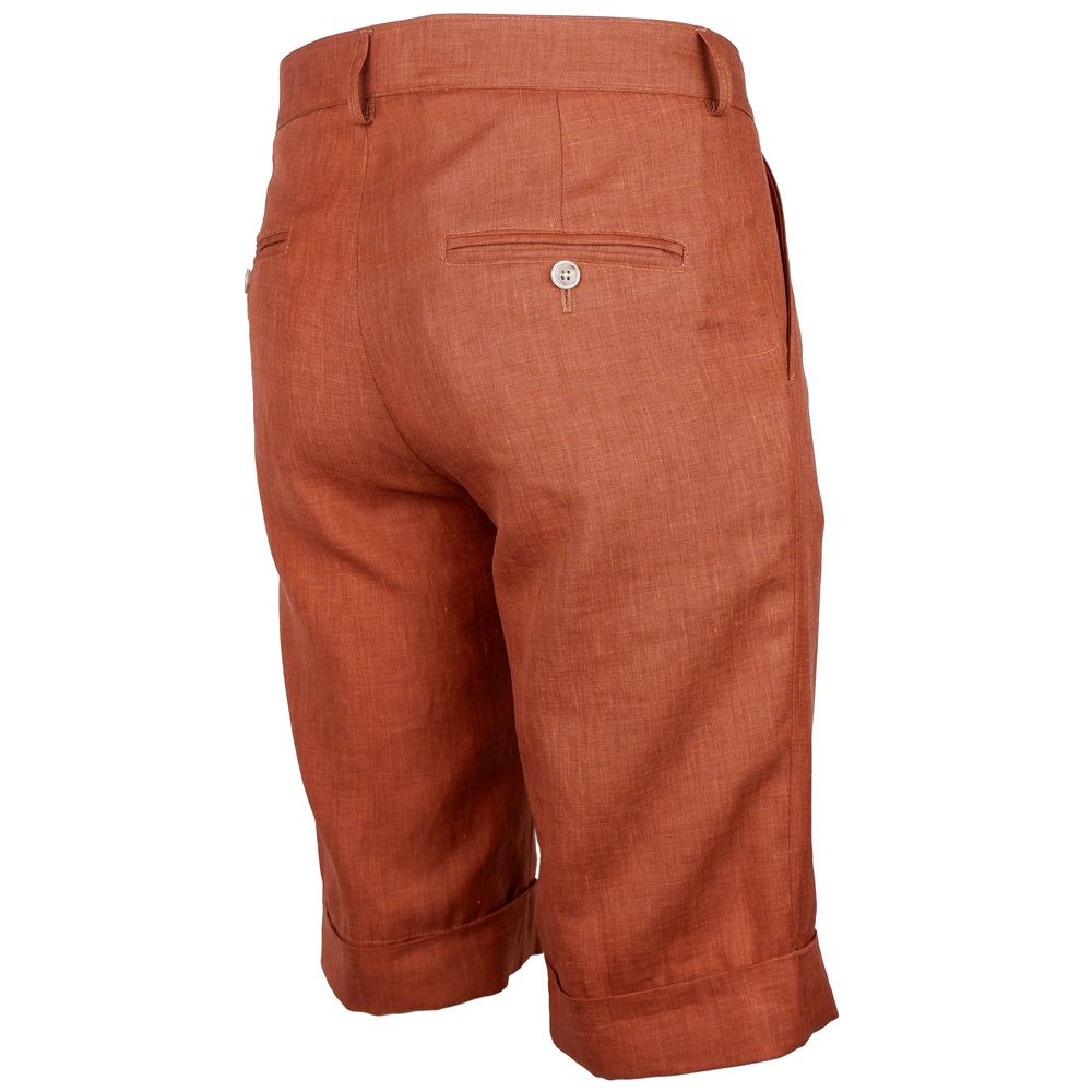 Braune Leinenshorts, Made in Italy