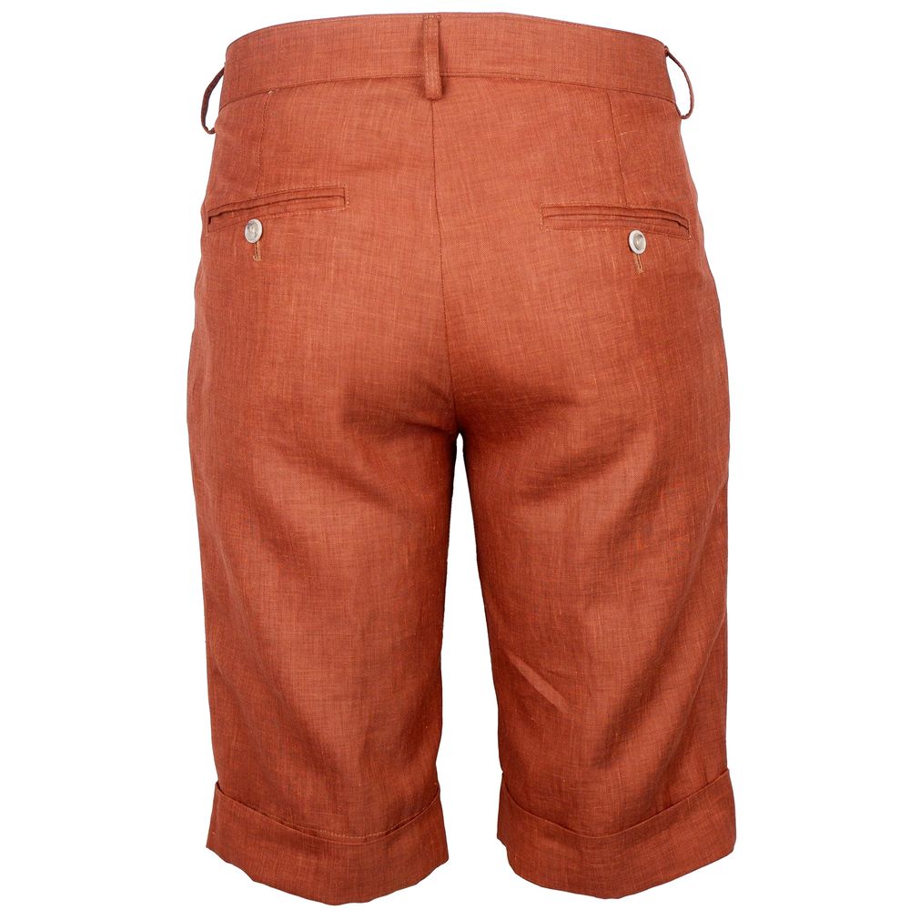 Braune Leinenshorts, Made in Italy