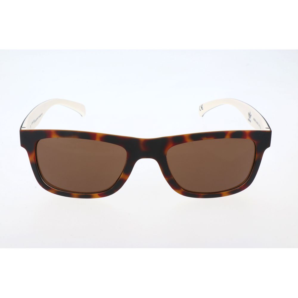 Adidas – Braune Sonnenbrille aus Kalbshaar