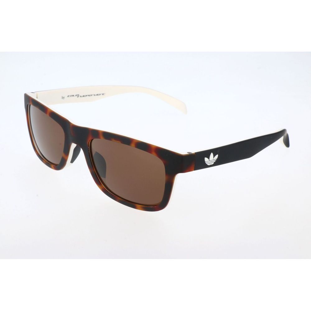 Adidas – Braune Sonnenbrille aus Kalbshaar
