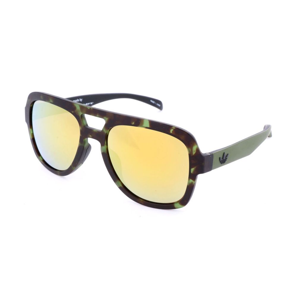 Adidas – Braune Sonnenbrille aus Kalbshaar