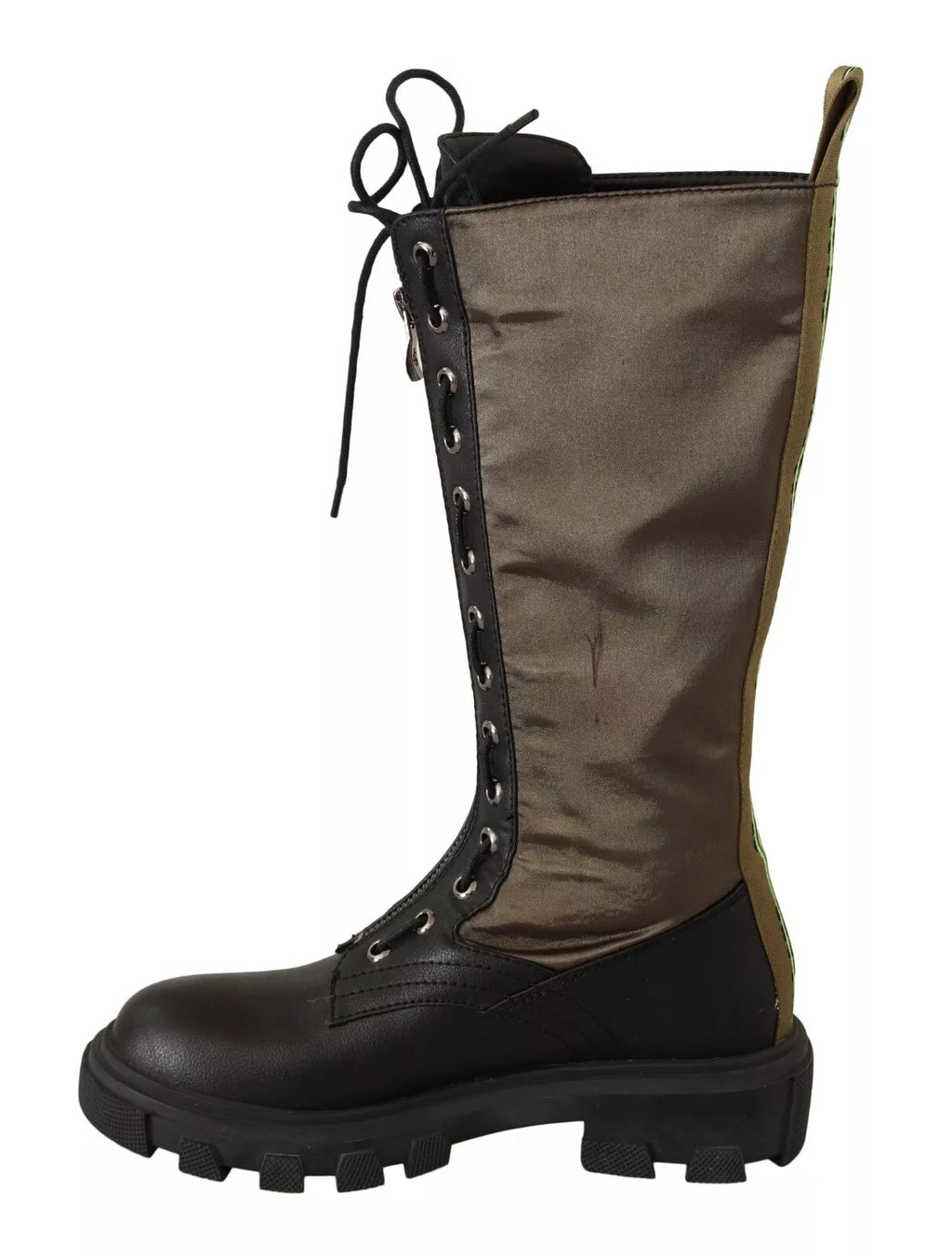 Gaelle Schwarz-Grün Hohe Kampfstiefel Schnürstiefel Militärschuhe