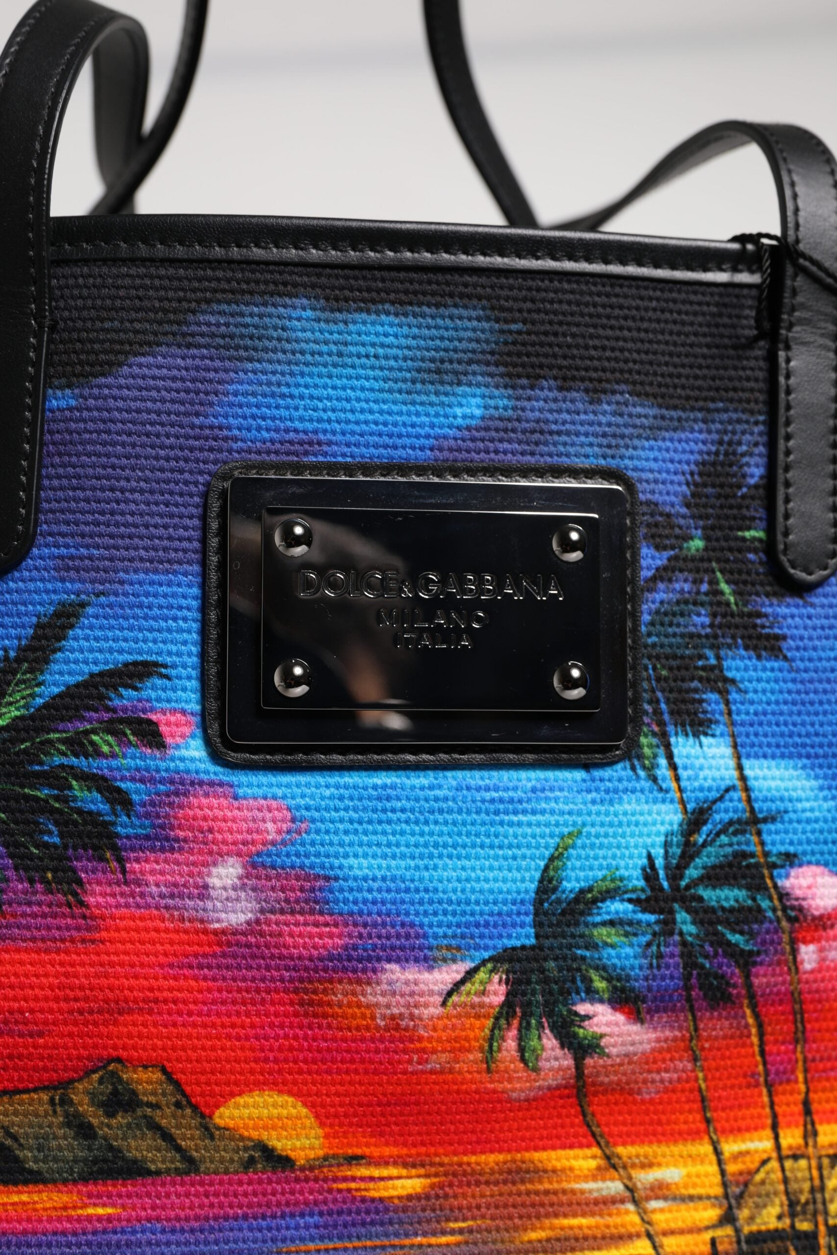 Dolce &amp; Gabbana – Einkaufstasche mit mehrfarbigem Grafikdruck und Tragegriff oben