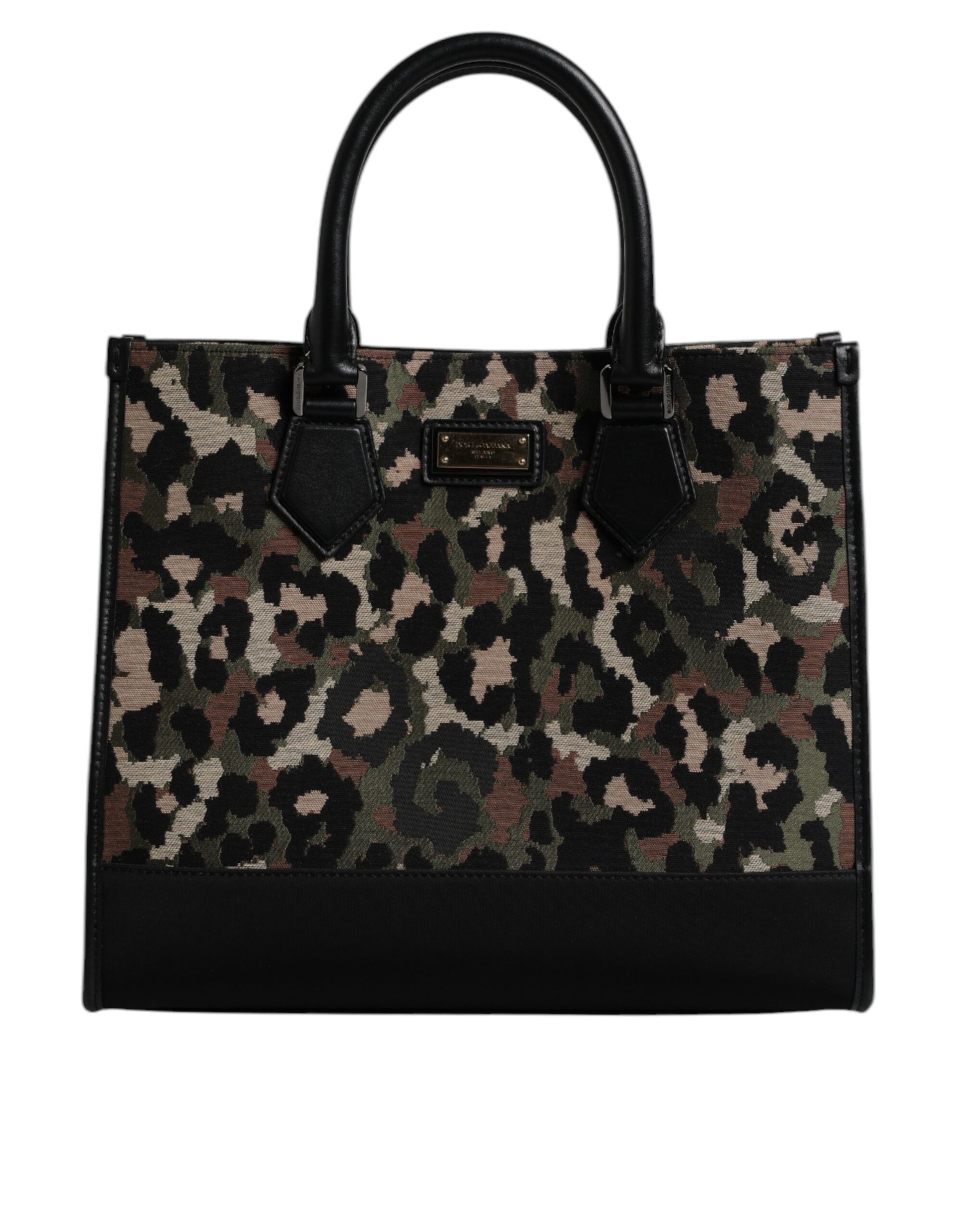 Dolce &amp; Gabbana – Mehrfarbige Einkaufstasche mit Leopardenmuster und Schultertasche