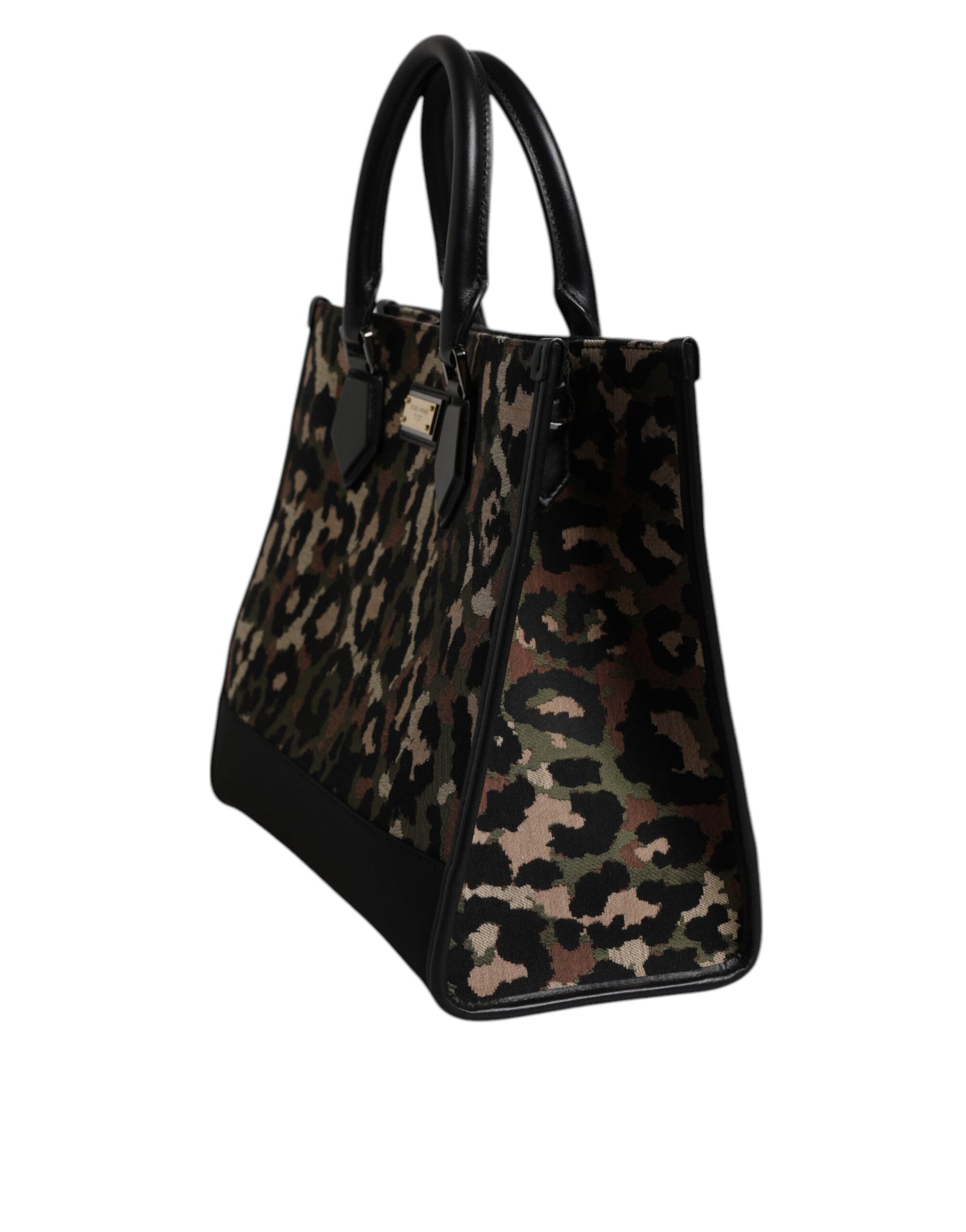 Dolce &amp; Gabbana – Mehrfarbige Einkaufstasche mit Leopardenmuster und Schultertasche