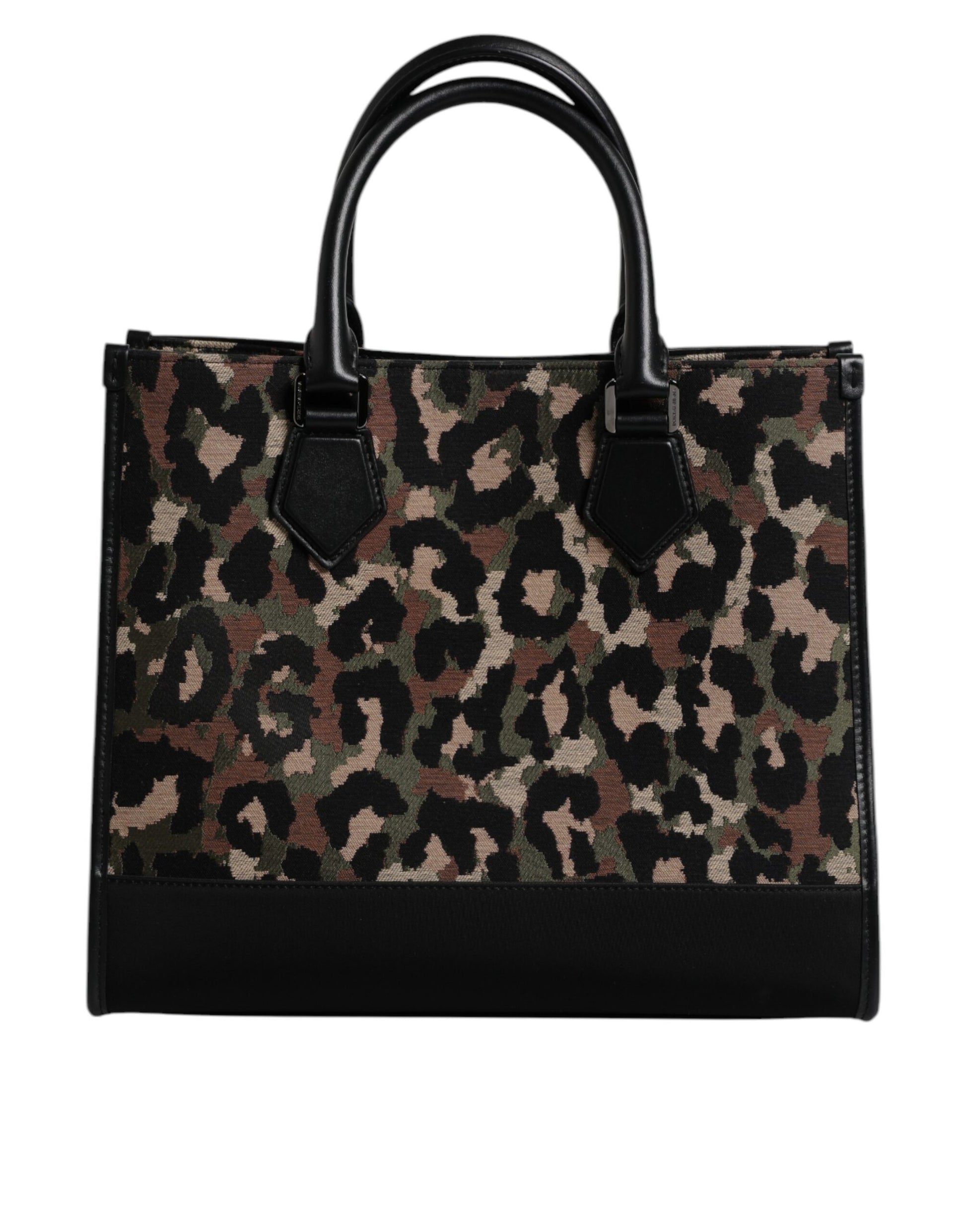 Dolce &amp; Gabbana – Mehrfarbige Einkaufstasche mit Leopardenmuster und Schultertasche