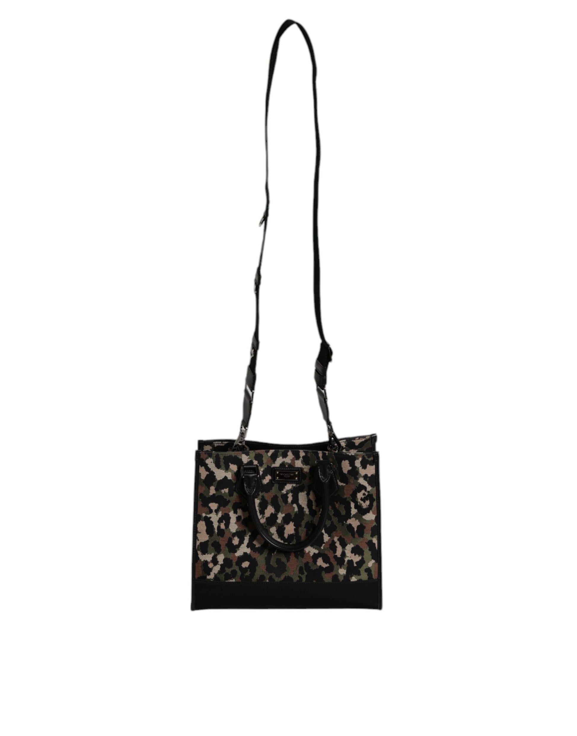 Dolce &amp; Gabbana – Mehrfarbige Einkaufstasche mit Leopardenmuster und Schultertasche
