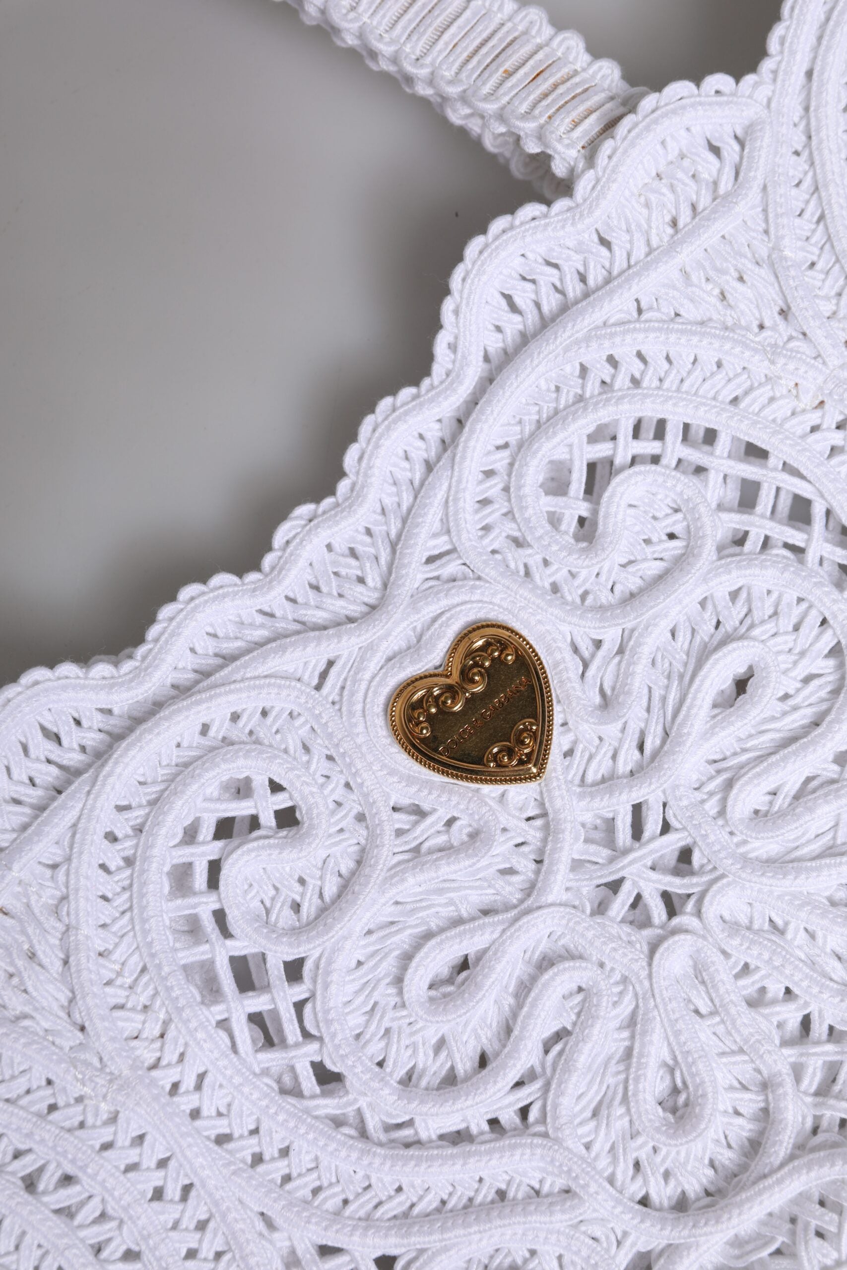 Dolce &amp; Gabbana – Weiße Einkaufstasche „Beatrice“ aus Cordonetto-Spitze