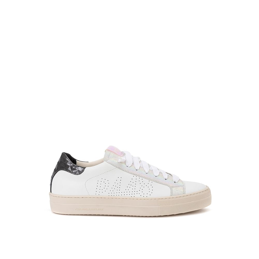 P448 Erweitern Sie Ihr Sneaker-Spiel mit komplett weißen italienischen Lederschuhen