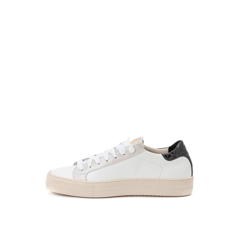 P448 Erweitern Sie Ihr Sneaker-Spiel mit komplett weißen italienischen Lederschuhen