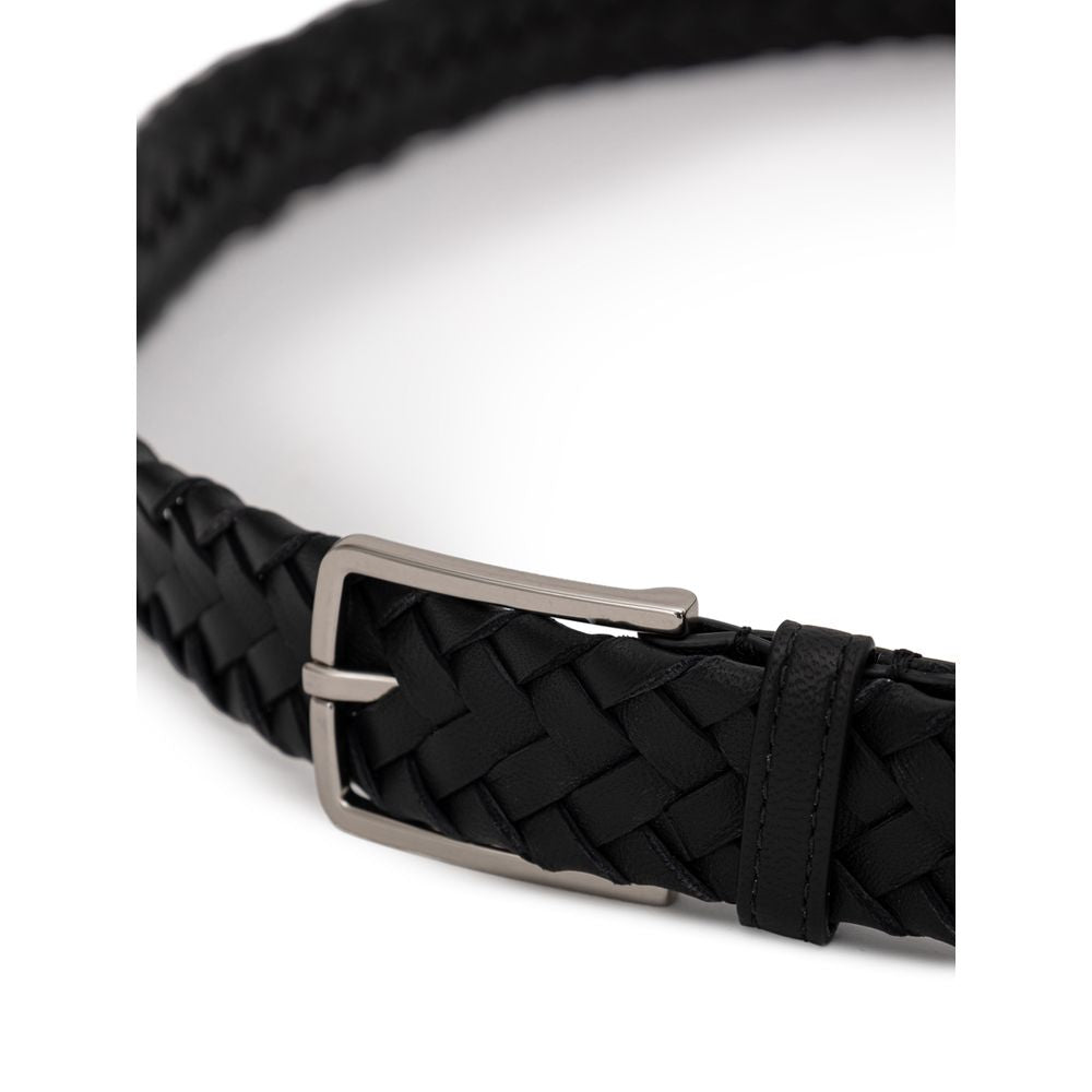 Bottega Veneta Schwarzer Ledergürtel