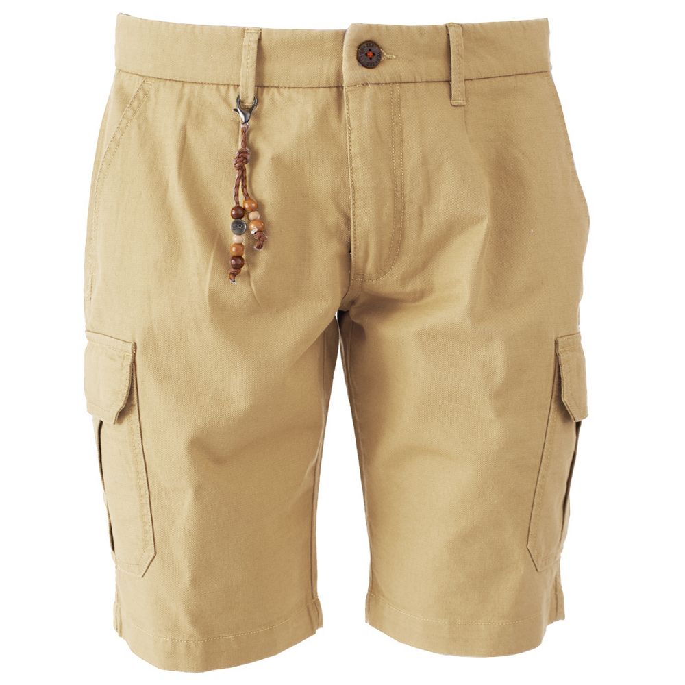 Yes Zee – Beige Baumwollshorts