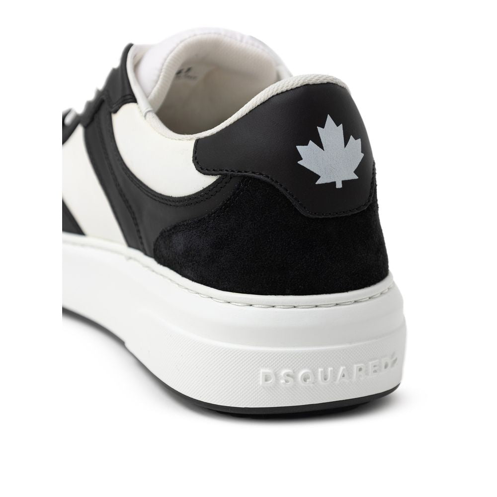 Dsquared² Schwarz-weiße Ledersneaker