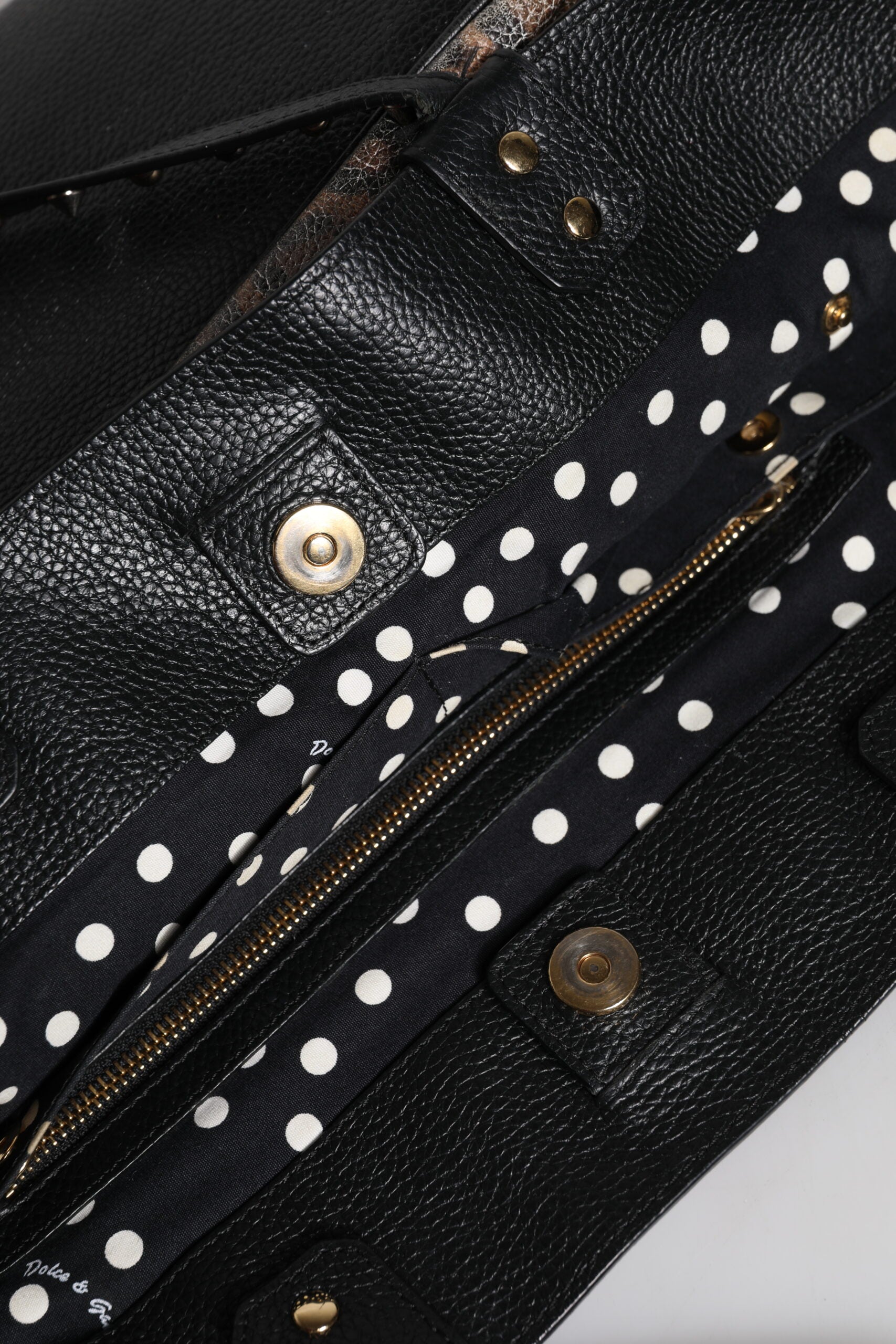 Dolce &amp; Gabbana Braune Tragetasche BEATRICE aus Leder mit Logo-Plakette und Leopardenmuster