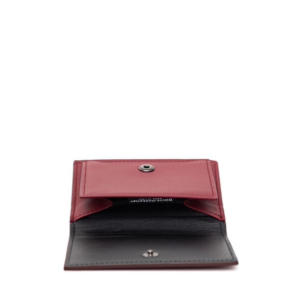 Dolce &amp; Gabbana Rotes Kalbsleder-Portemonnaie