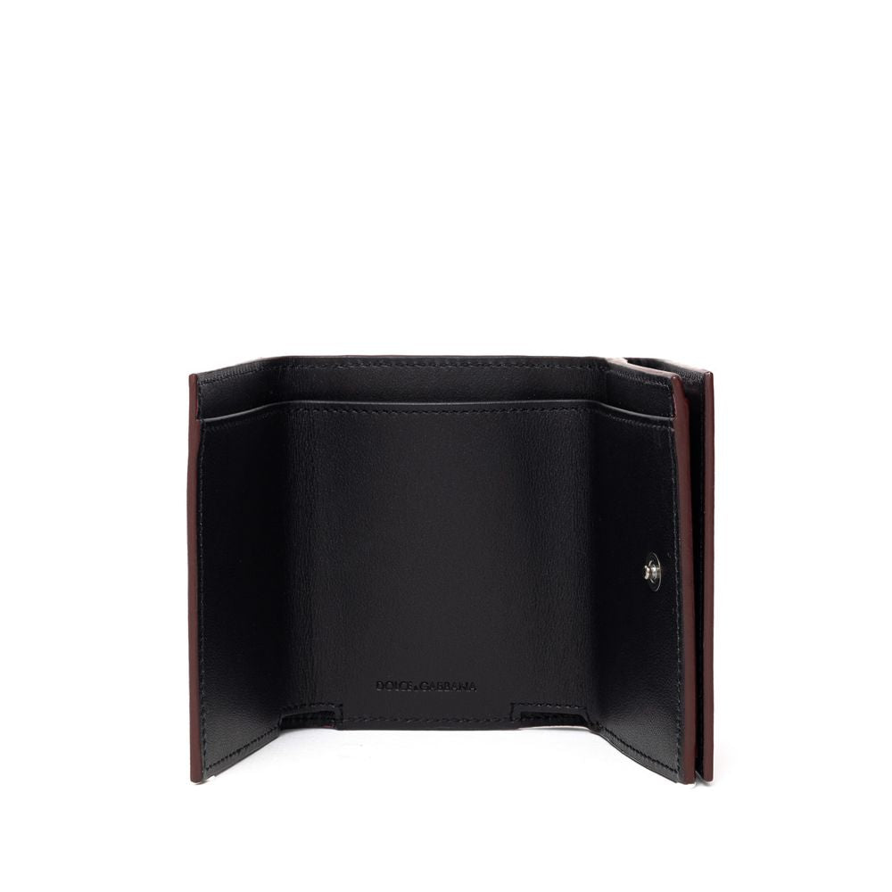 Dolce &amp; Gabbana Rotes Kalbsleder-Portemonnaie
