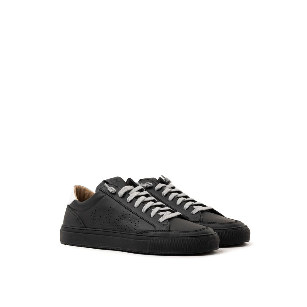 P448 Schwarzer Ledersneaker