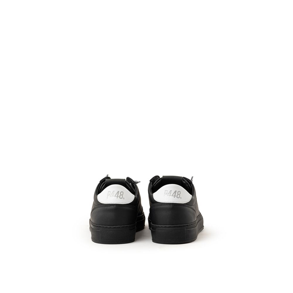 P448 Schwarzer Ledersneaker