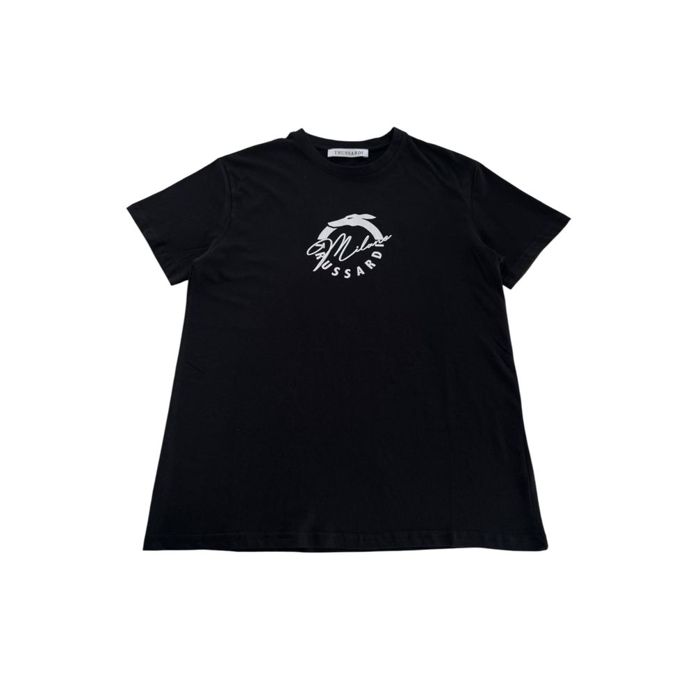 Trussardi Beachwear Schwarzes Herren-T-Shirt aus Baumwolle