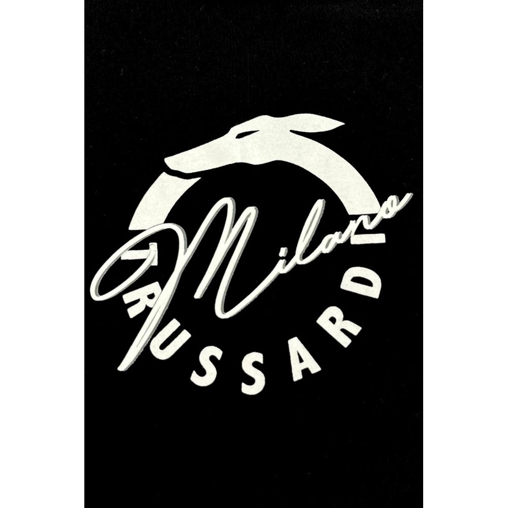 Trussardi Beachwear Schwarzes Herren-T-Shirt aus Baumwolle