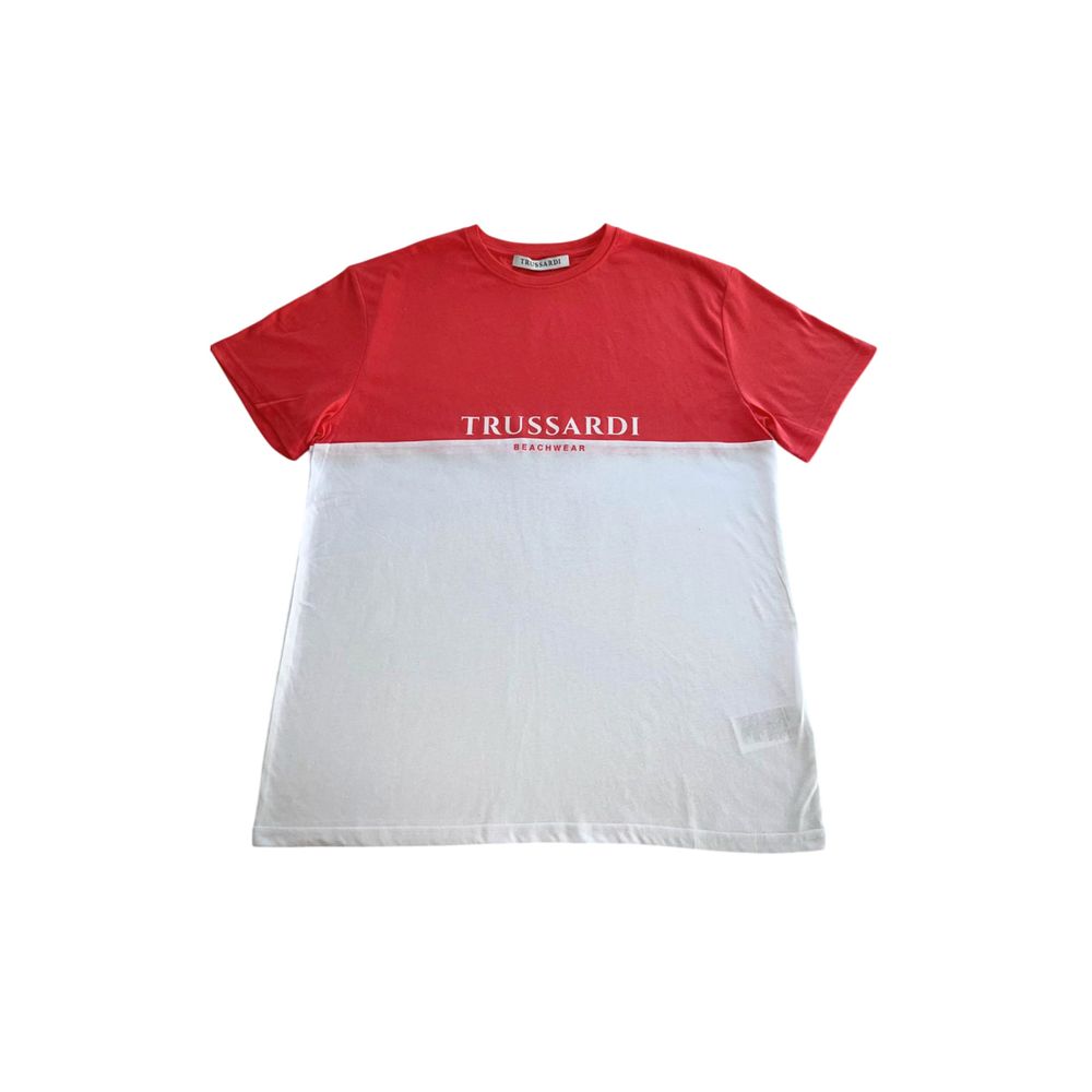Trussardi Beachwear Weißes Polyester Herren T-Shirt