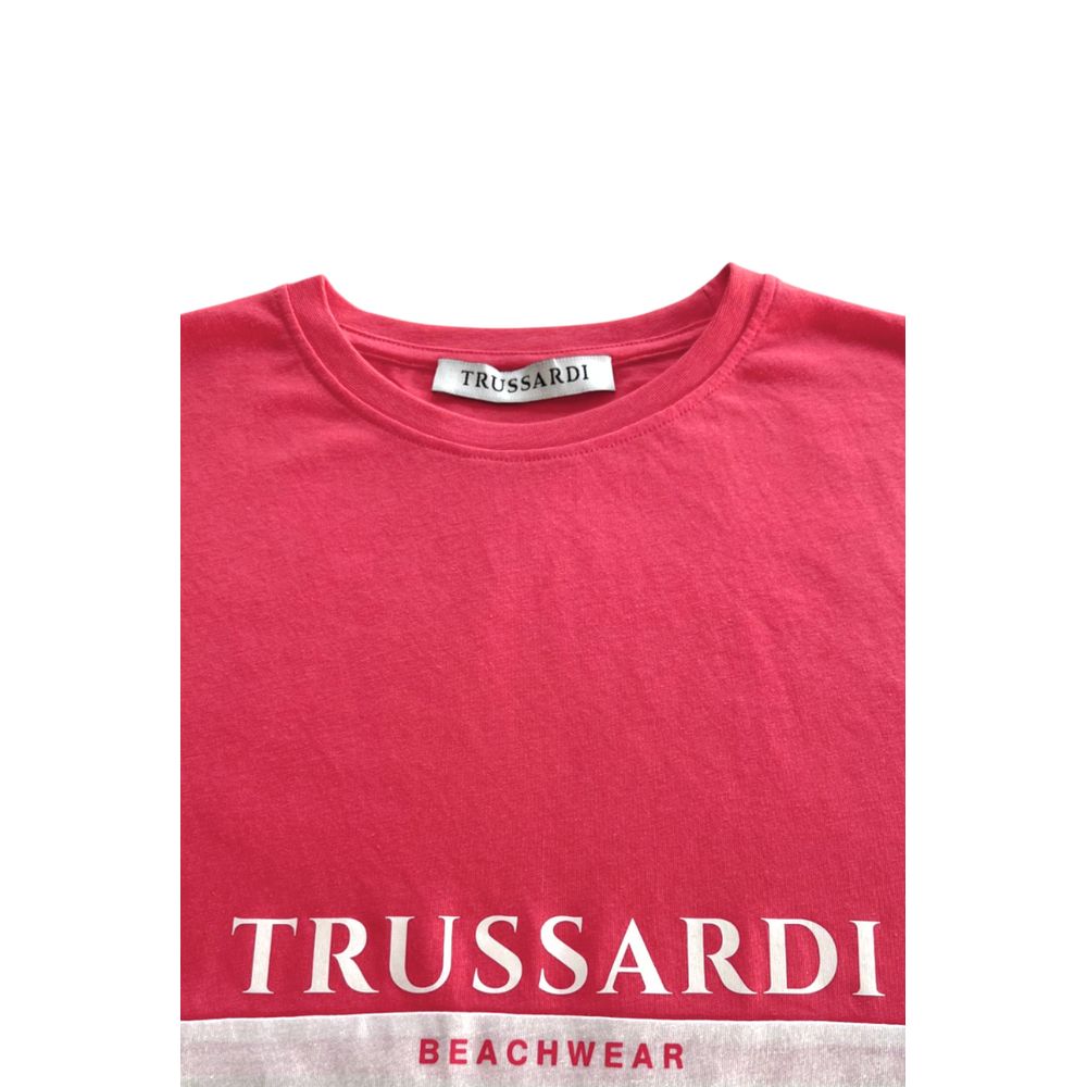 Trussardi Beachwear Weißes Polyester Herren T-Shirt