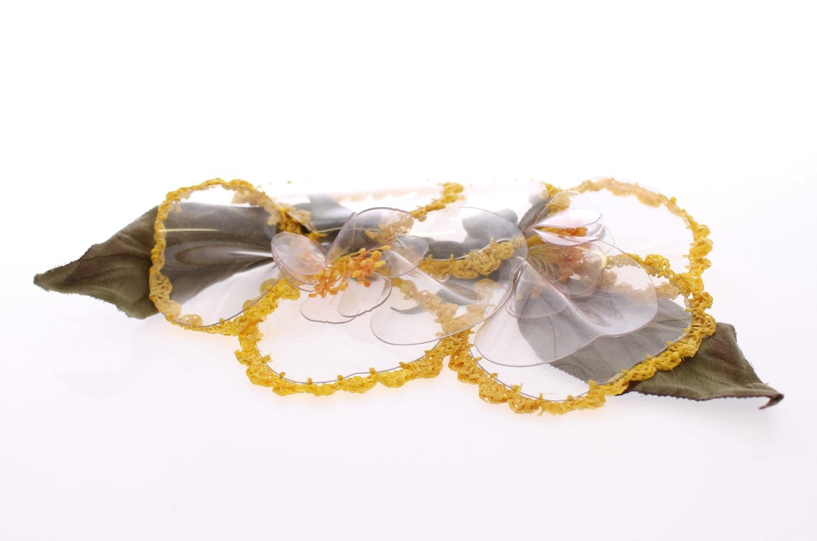 Dolce &amp; Gabbana – Exquisite handgefertigte Seidenbrosche mit Blumenmuster